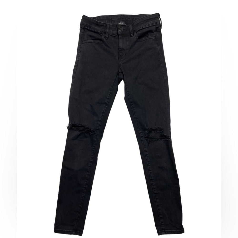 American Eagle Black Ripped Skinny Jeans